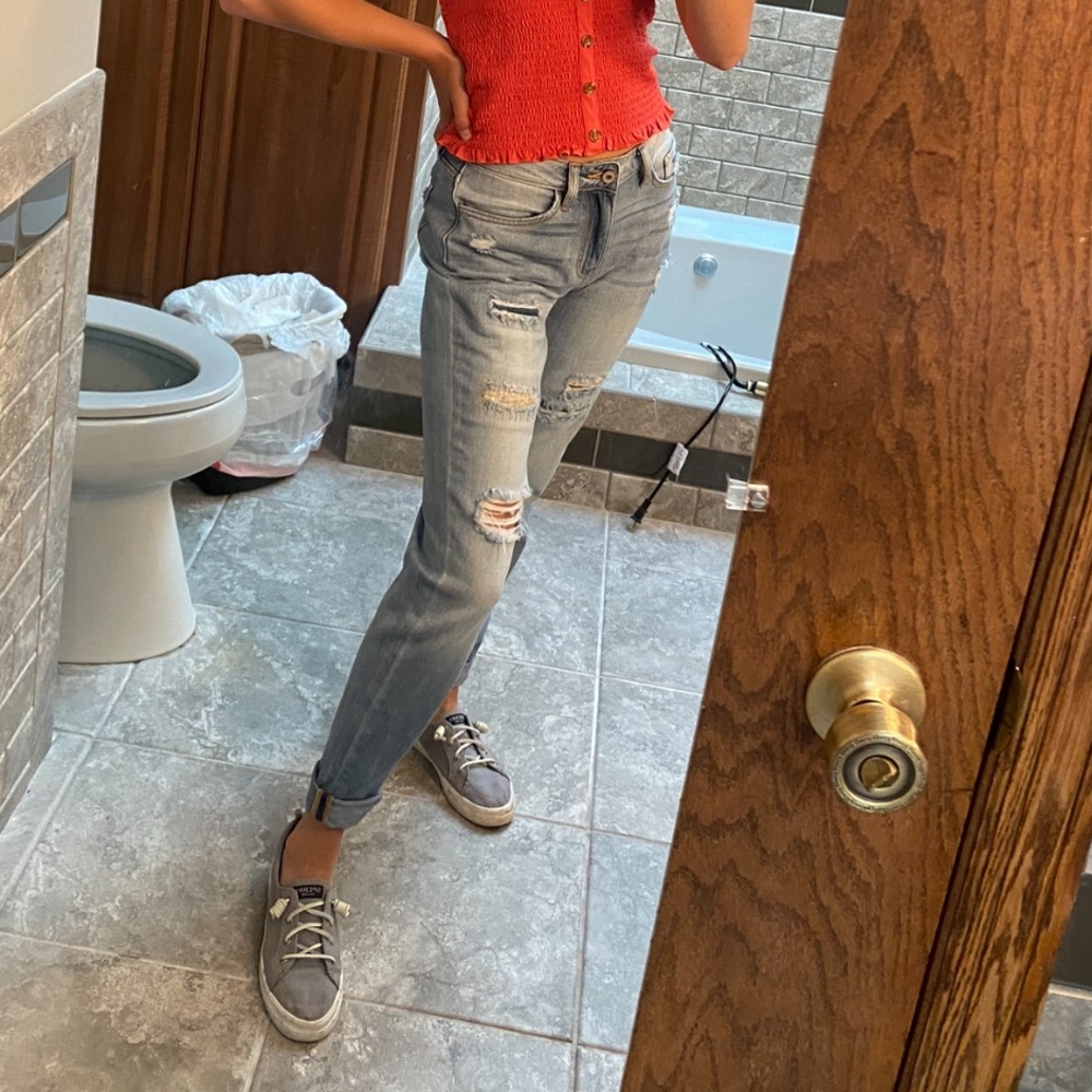 KanCan Light Blue Distressed Boyfriend Jeans